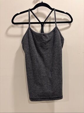 Lululemon Gray and Black Striped Cami Tank Top